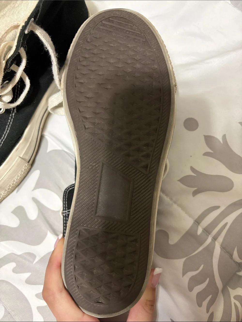 Men’s Black High-Top Canvas Sneakers with White Laces